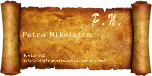 Petra Nikoletta névjegykártya