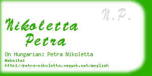 nikoletta petra business card